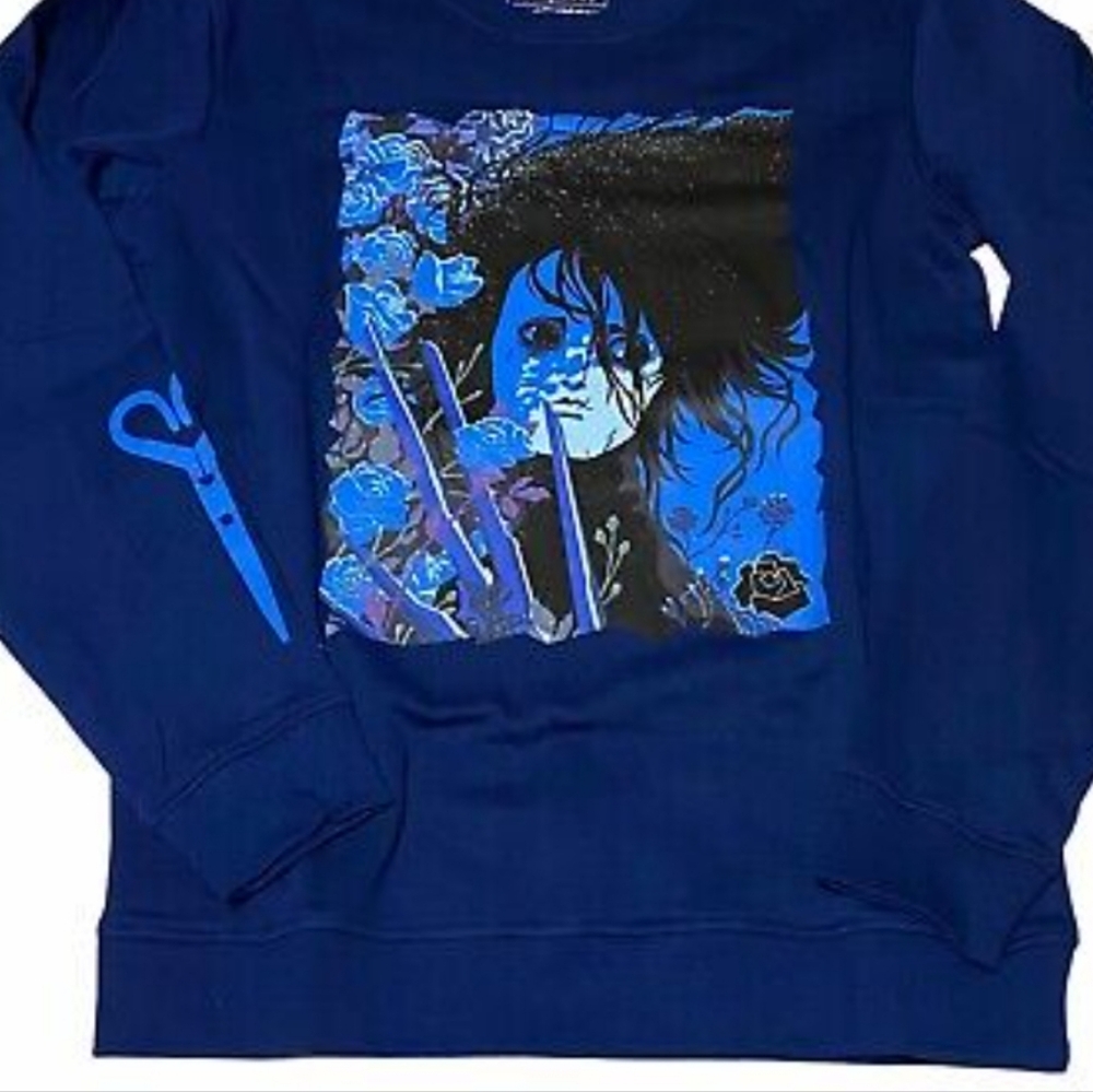 Edward Scissorhands Black Blue Emo Sweatshirt Indie Y2K Emo Punk Eclectic
